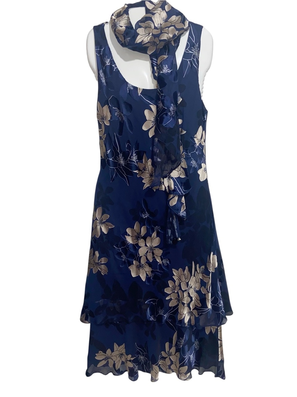 Simply Silk Dress Womens Large Vtg Bias Velvet Burnout Fairy 90s Garden Wedding